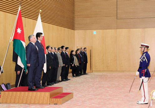 Photograph of the salute and the guard of honor ceremony