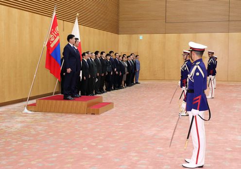 Photograph of the salute and the guard of honor ceremony