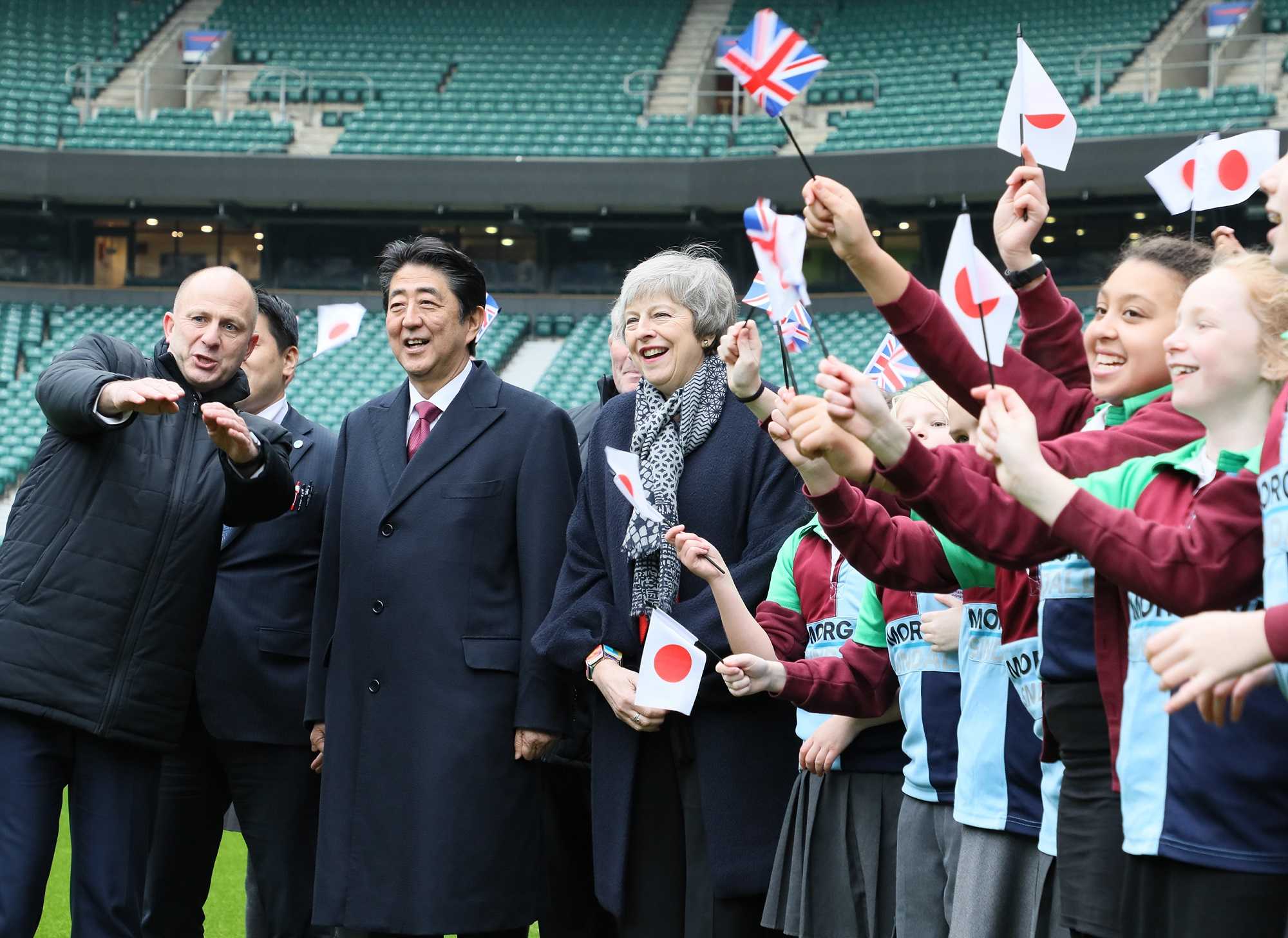 Photograph of the Prime Minister attending a children’s rugby tournament