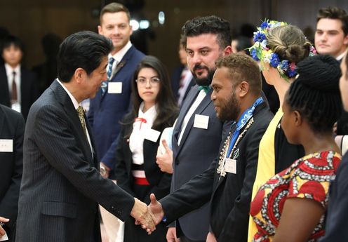 Photograph of the Prime Minister receiving the courtesy call