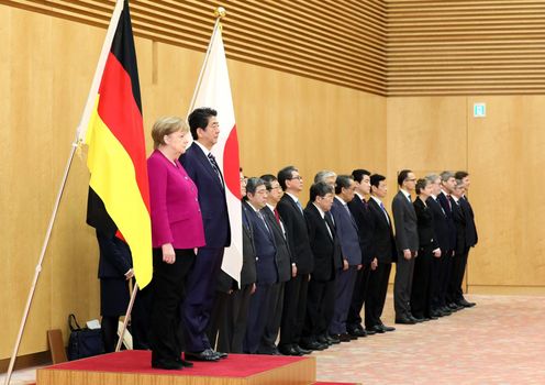 Photograph of the salute and the guard of honor ceremony