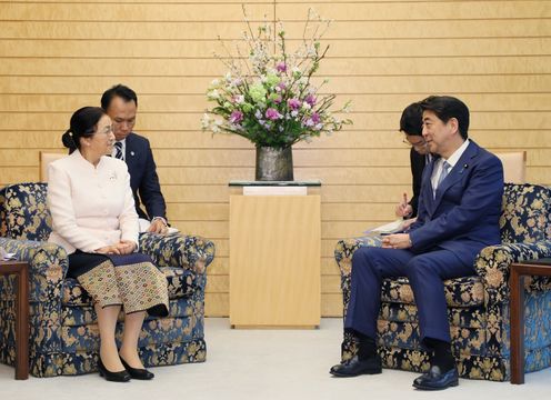 Photograph of the Prime Minister receiving the courtesy call