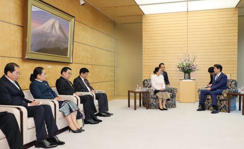 Photograph of the Prime Minister receiving the courtesy call