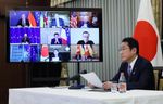 Photograph of the Prime Minister attending a video conference (1)