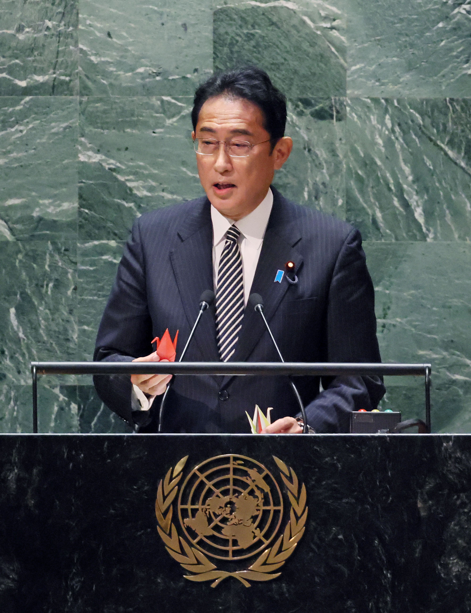 Photograph of the Prime Minister delivering a speech at the general debate of the NPT Review Conference (13)