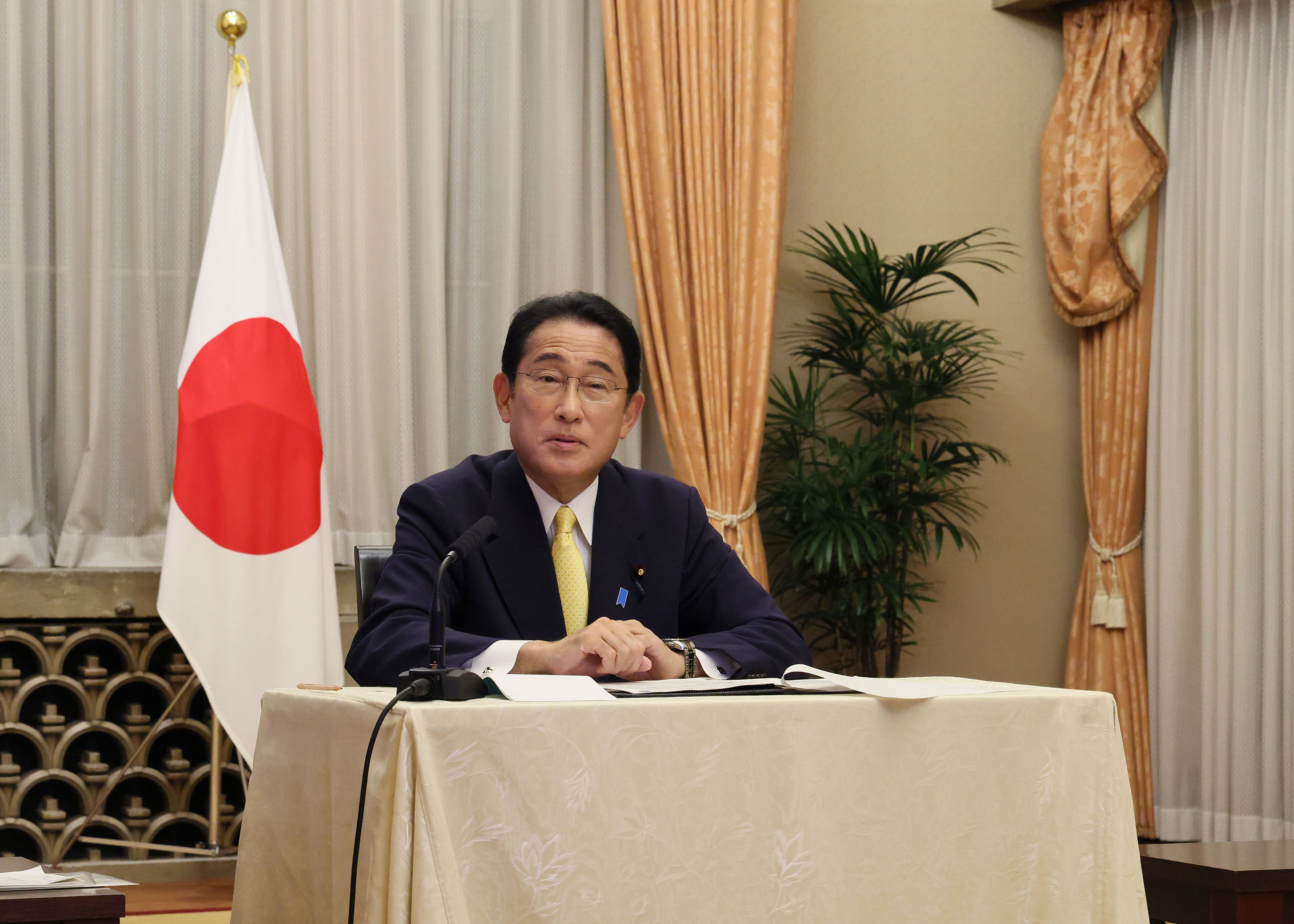 Photograph of the Japan-DRC video conference summit meeting (2)