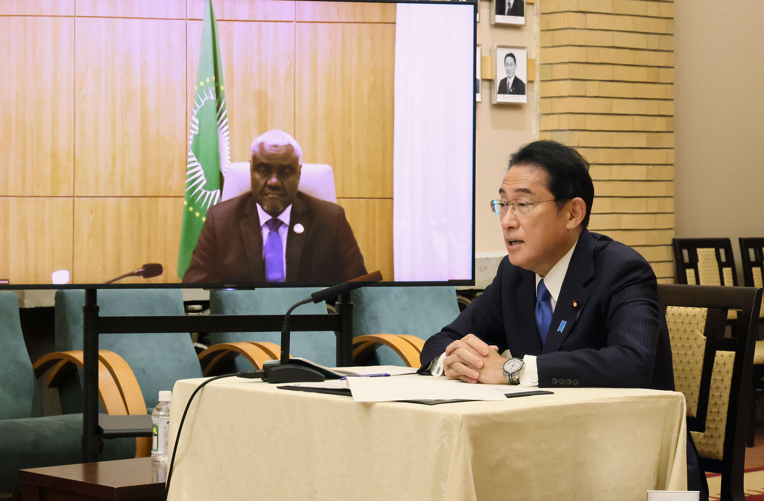 Photograph of the Video Conference Meeting with AUC Chairperson Moussa Faki (1)