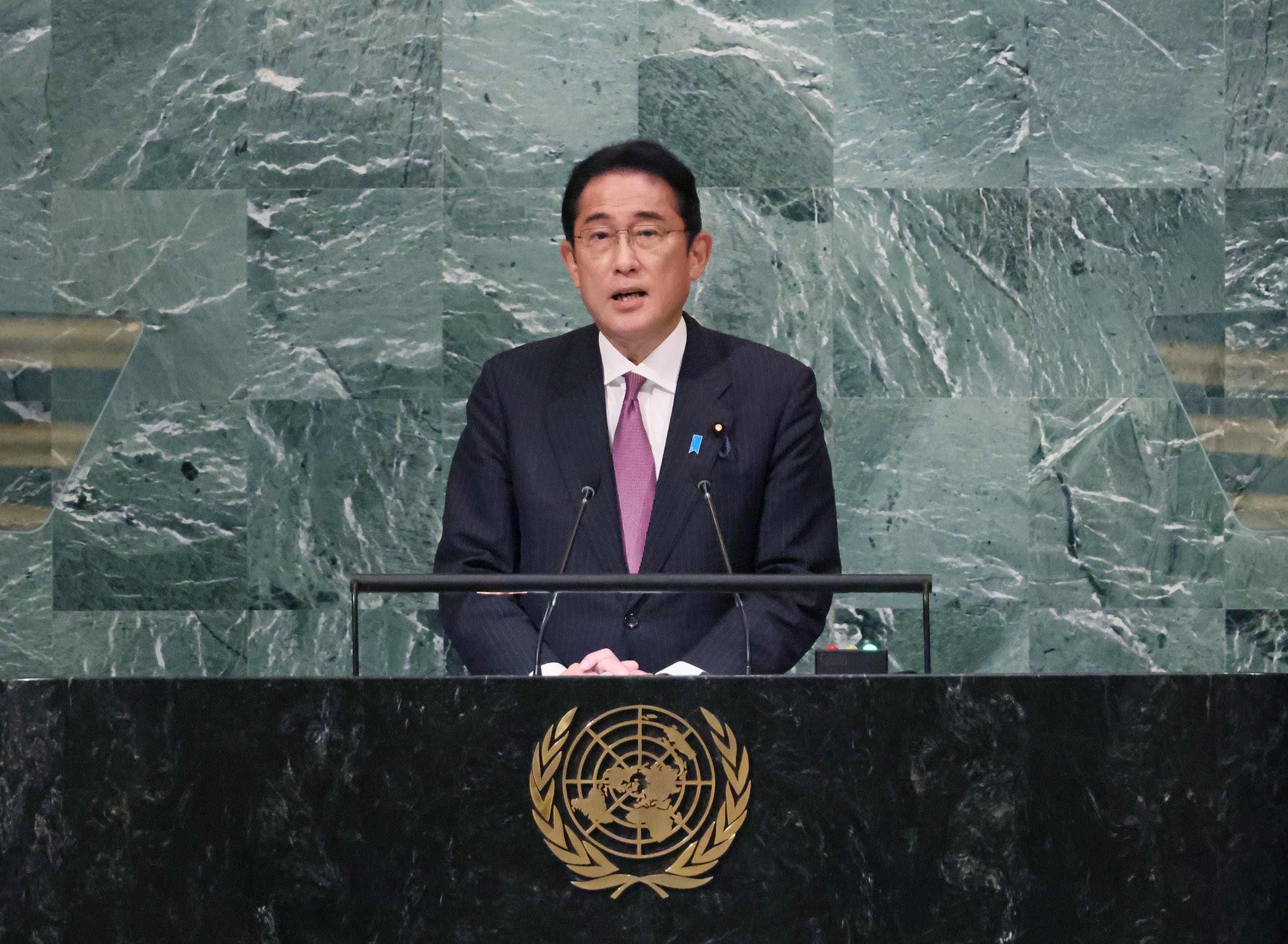 Photograph of the Prime Minister delivering an address at the United Nations General Assembly (11)