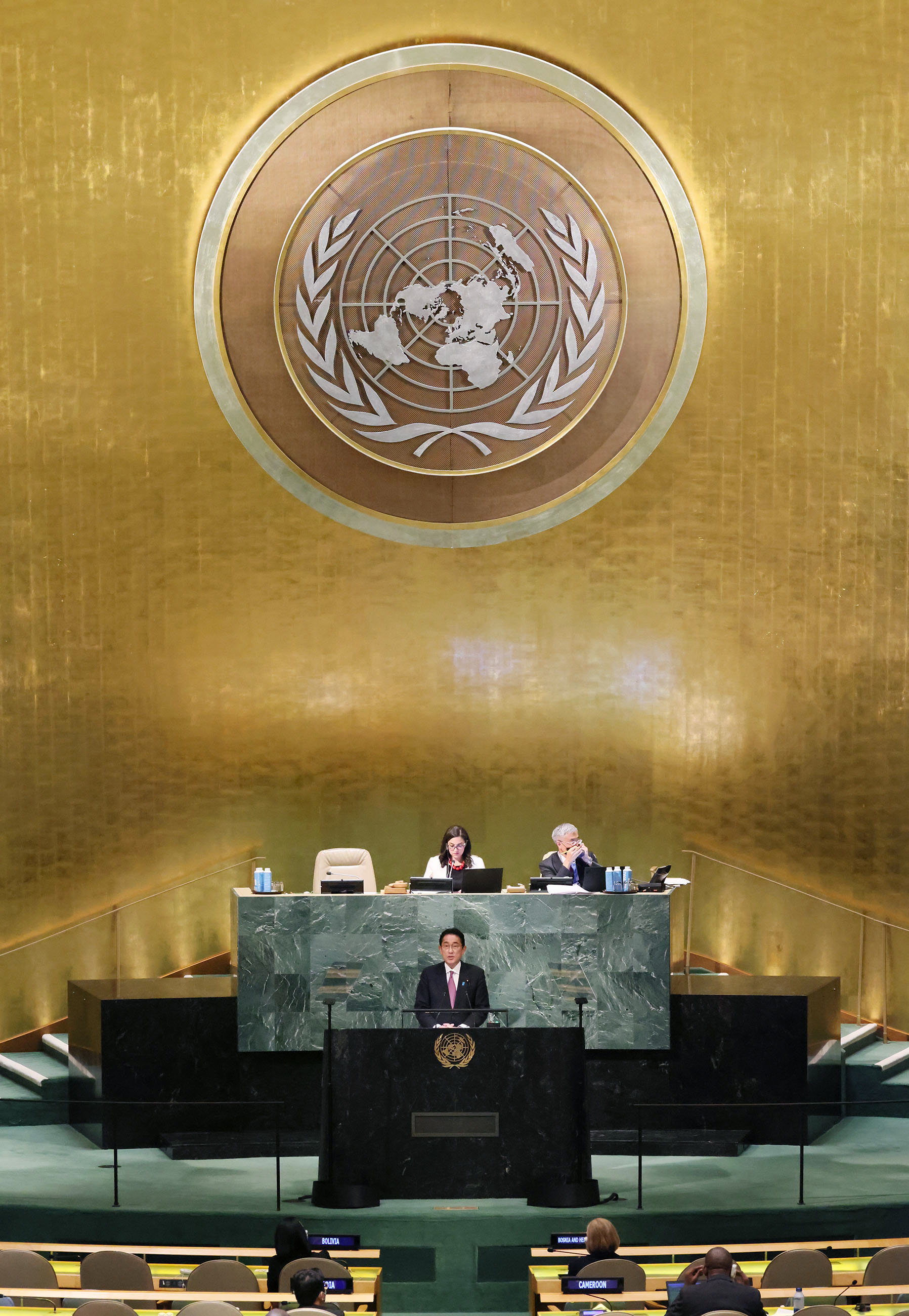 Photograph of the Prime Minister delivering an address at the United Nations General Assembly (12)