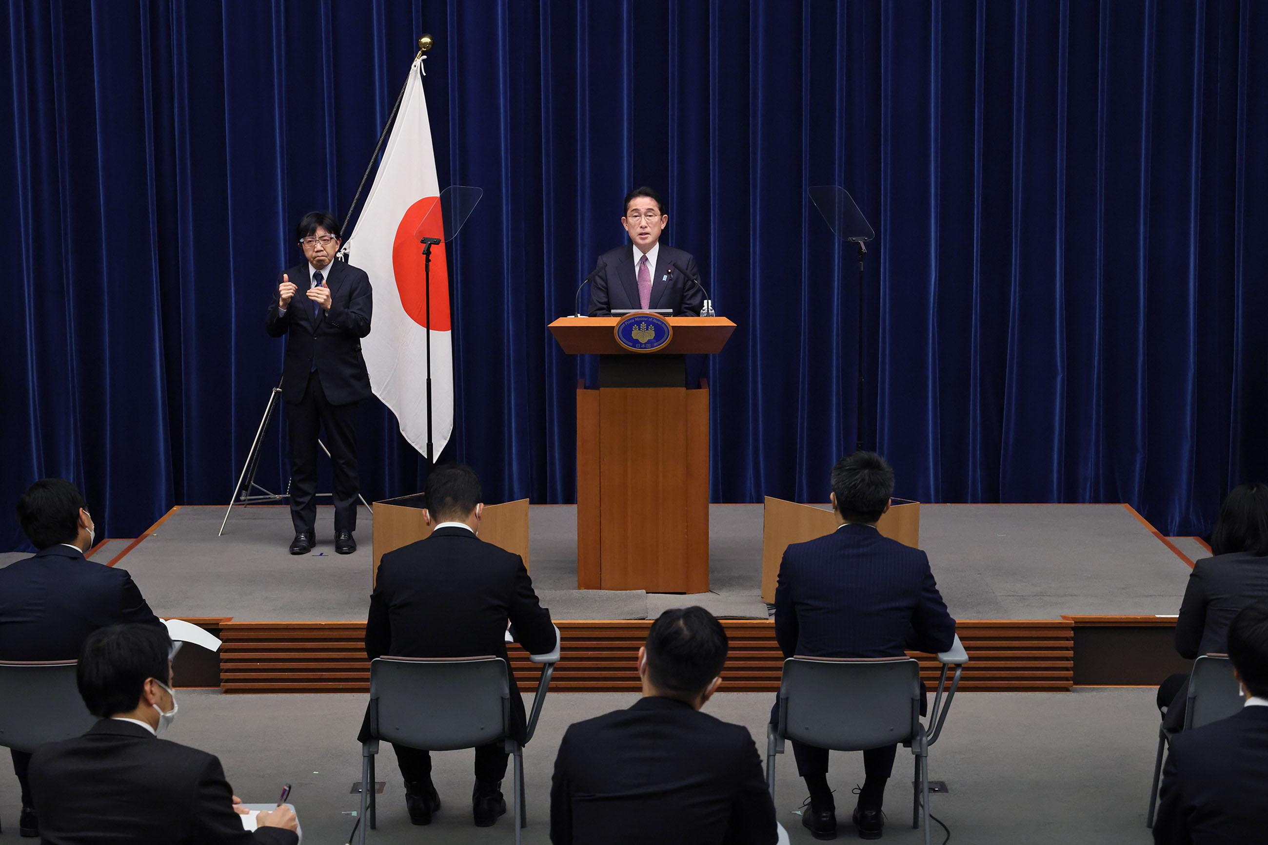 Prime Minister Kishida making an opening statement (4)