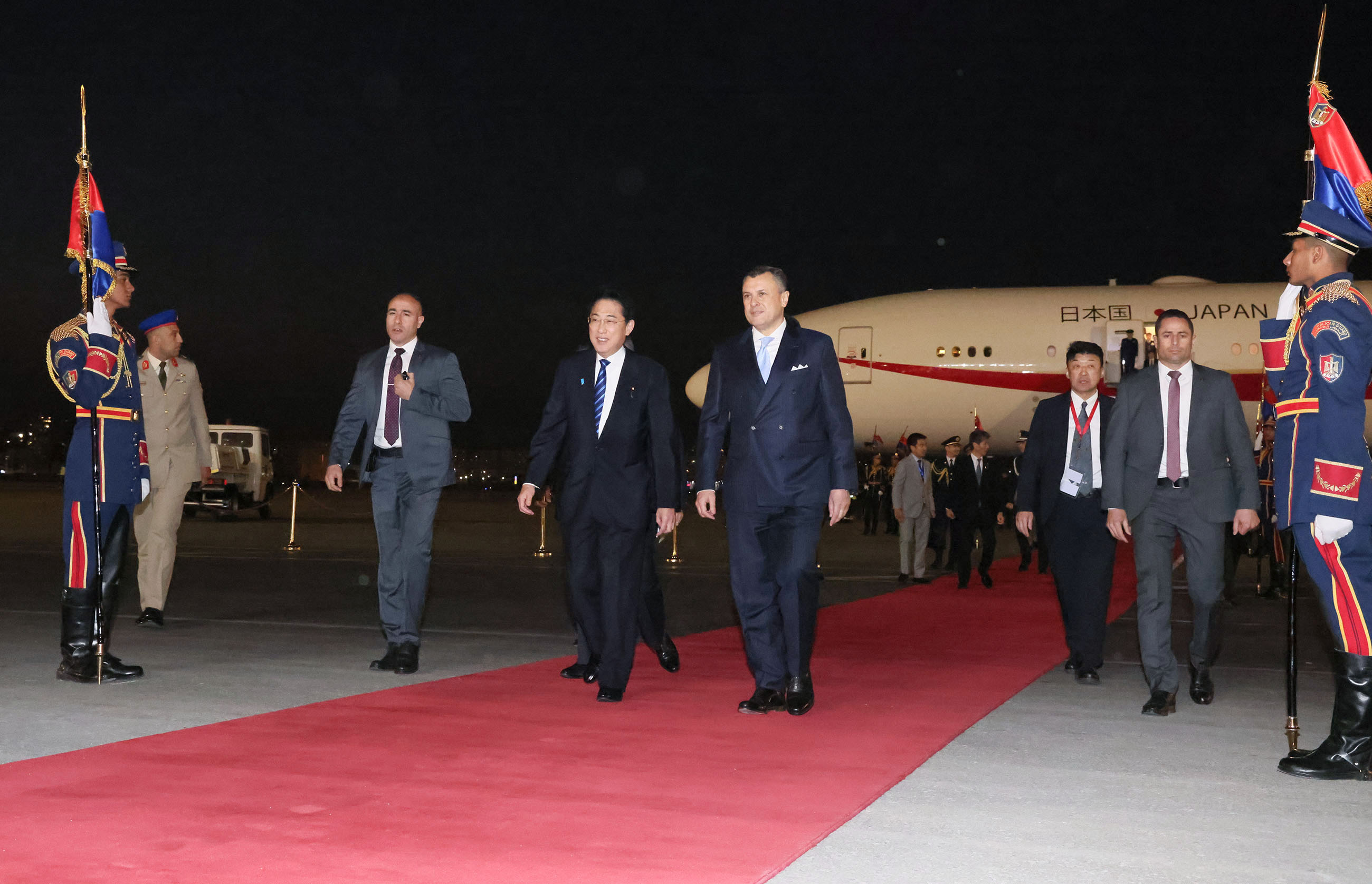 Prime Minister Kishida arriving in Egypt