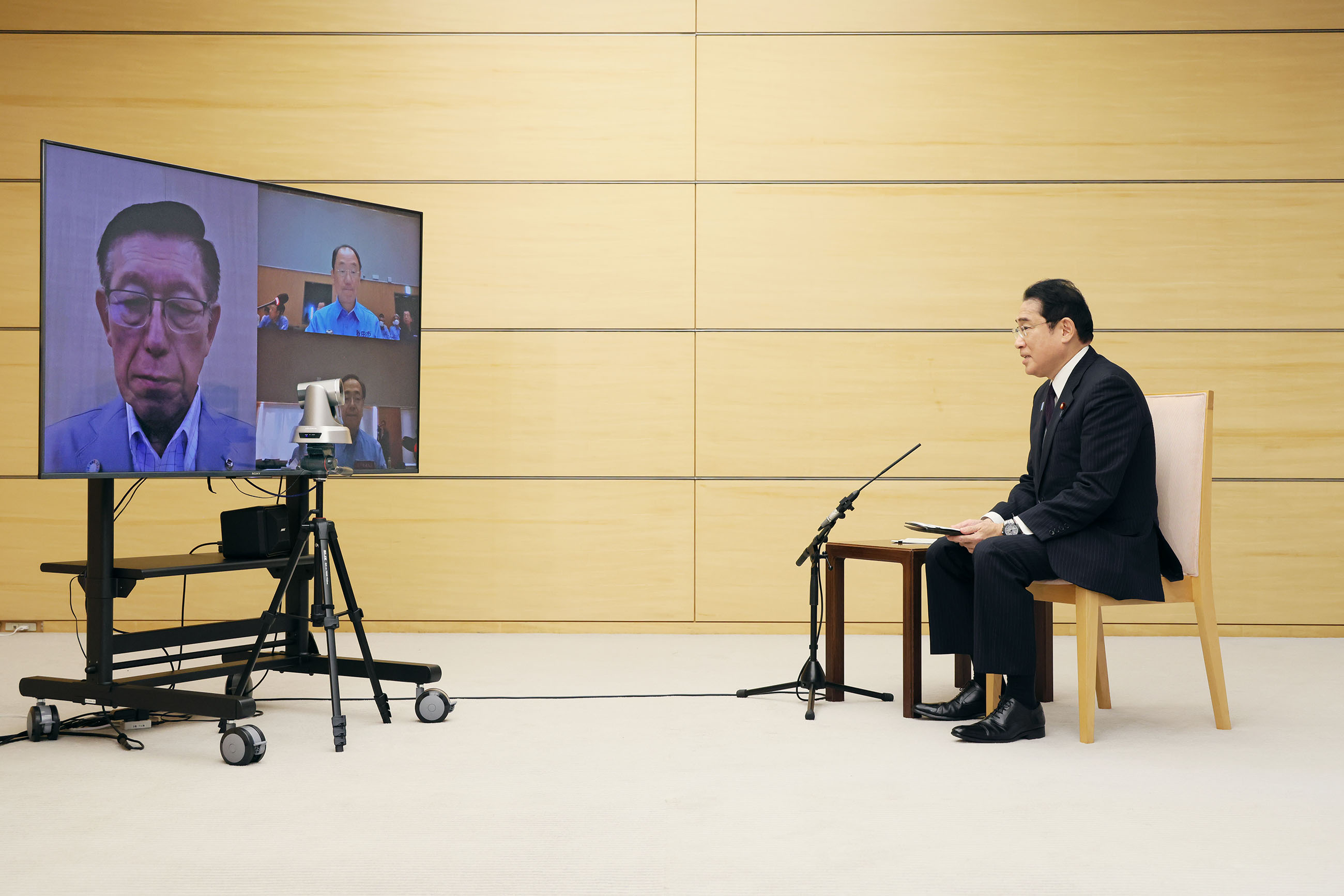 Exchange of Views Online with the Governor of Akita Prefecture and the Mayor of Akita City Regarding the Damage Due to the Heavy Rainfall