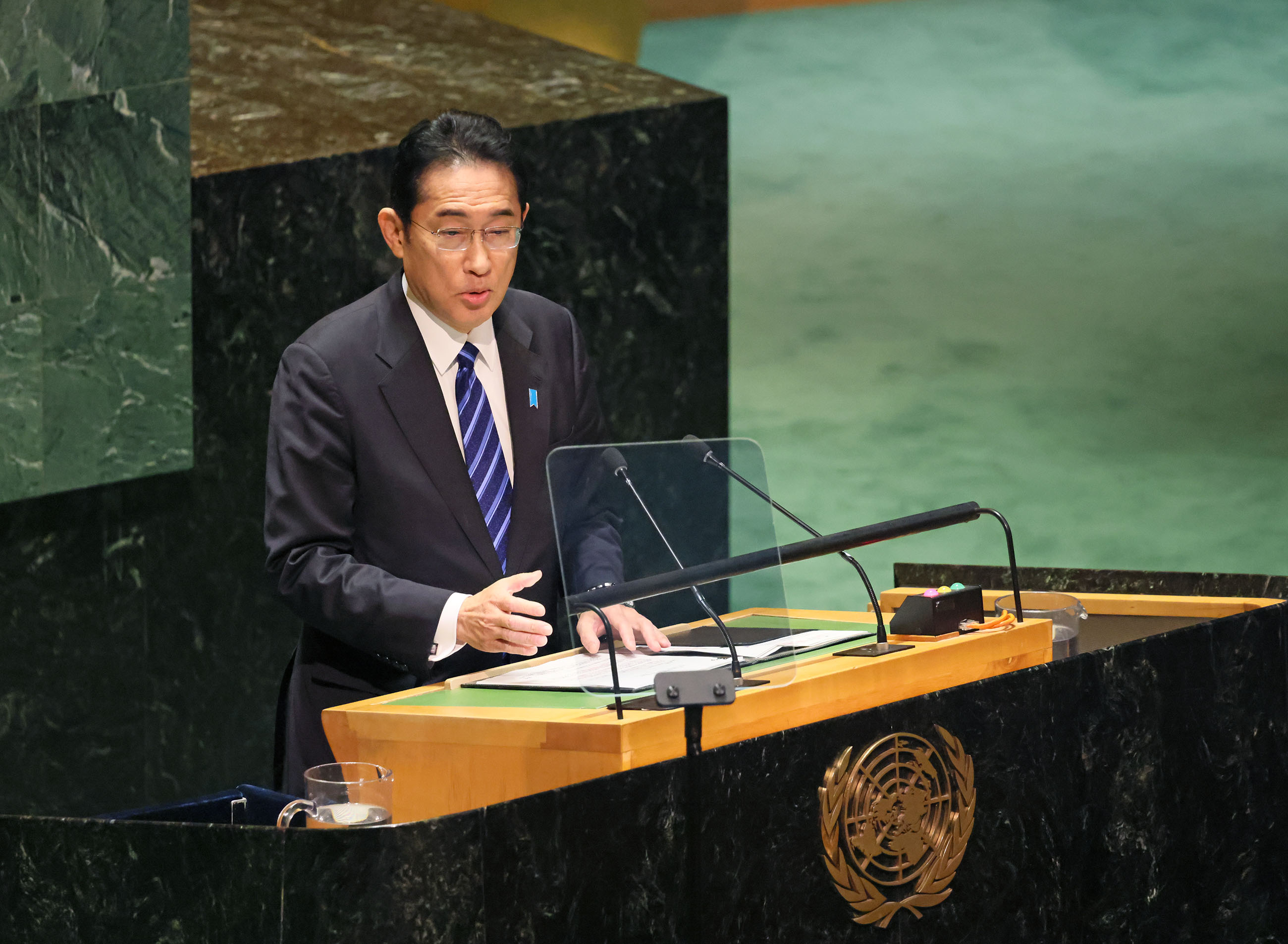 Prime Minister Kishida delivering an address at the United Nations General Assembly (8)