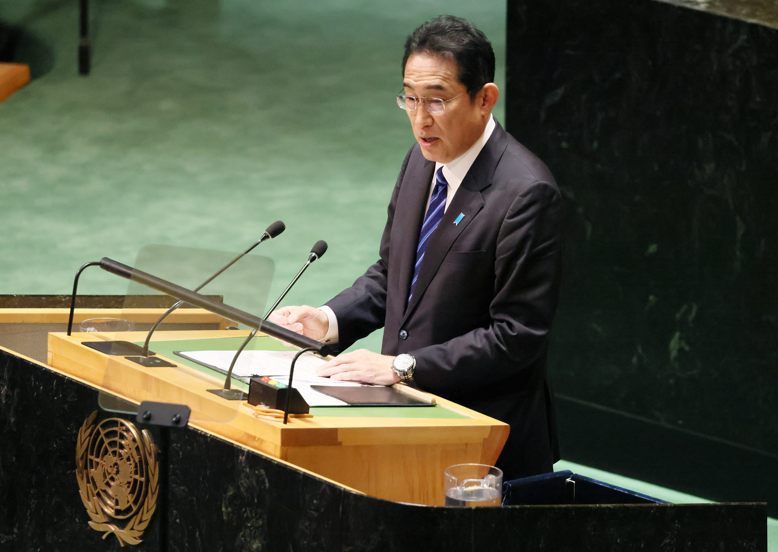 Prime Minister Kishida delivering an address at the United Nations General Assembly (10)