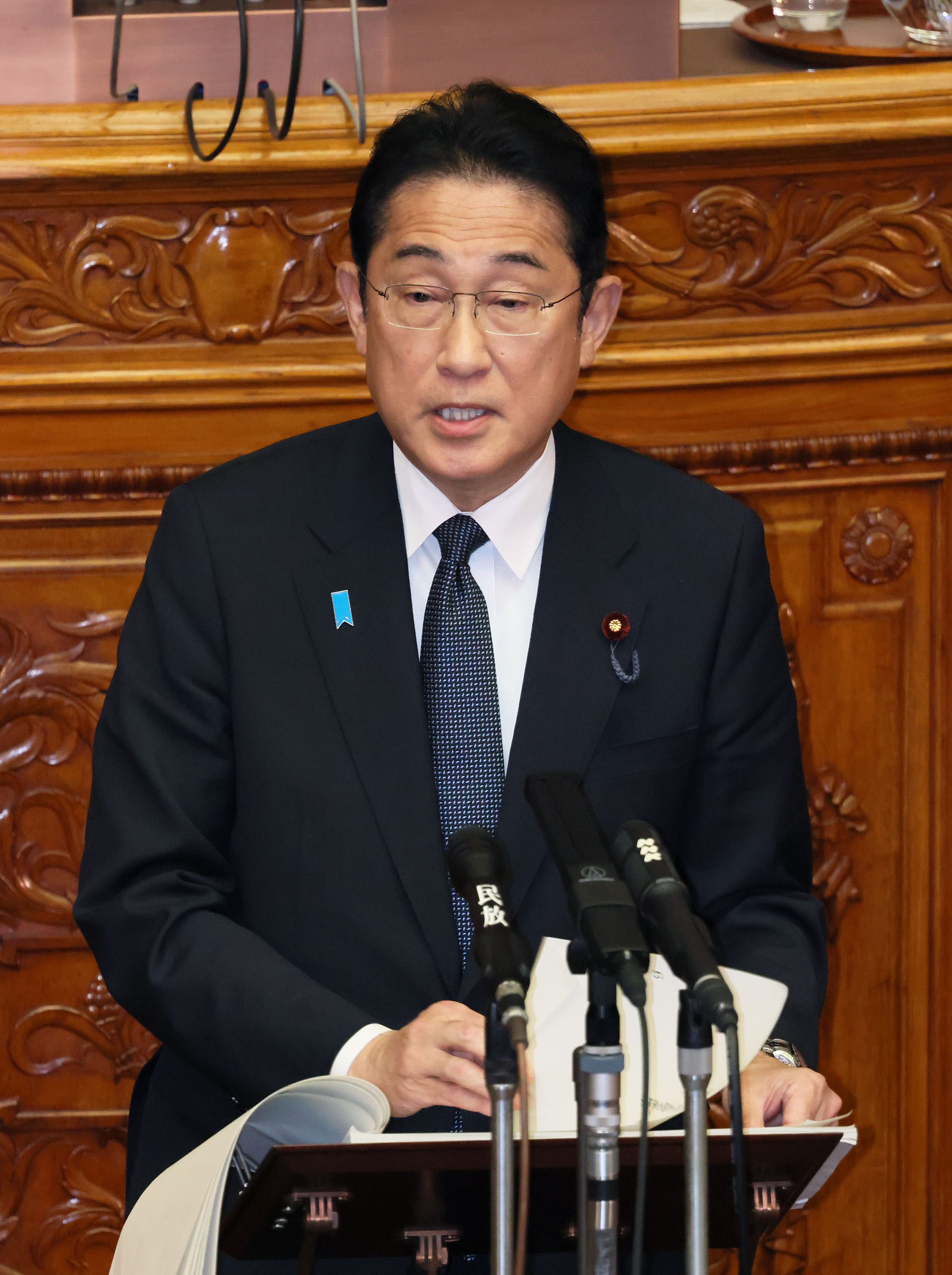 Prime Minister Kishida delivering a policy speech during the plenary session of the House of Councillors (7)