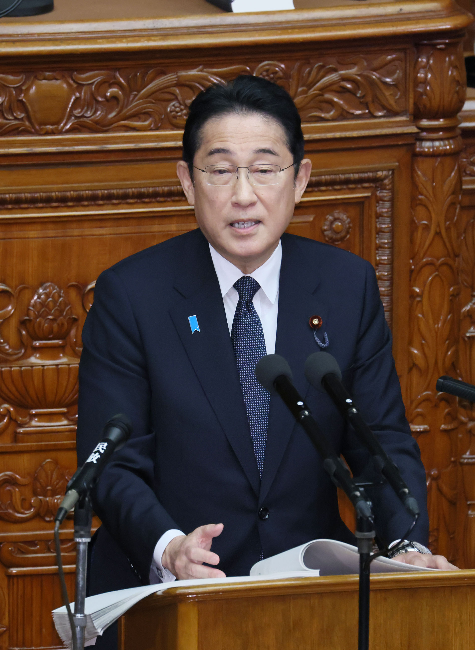Prime Minister Kishida delivering a policy speech during the plenary session of the House of Representatives (11)