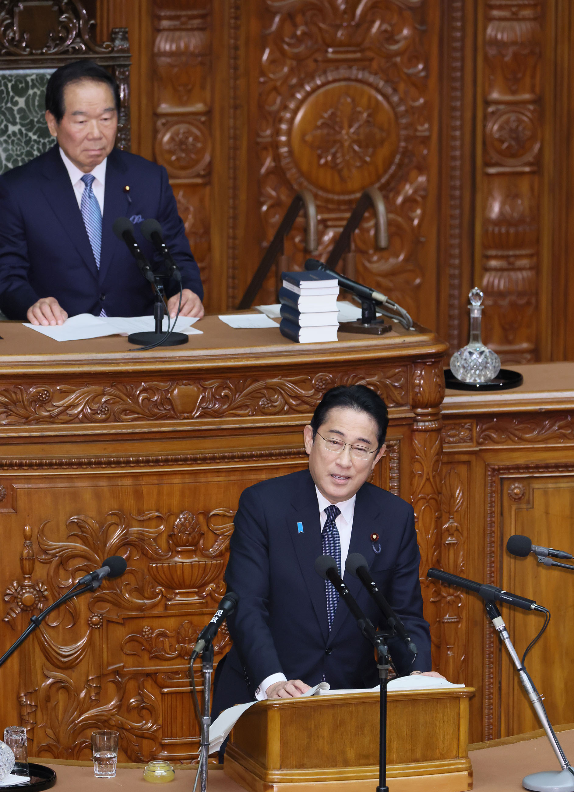 Prime Minister Kishida delivering a policy speech during the plenary session of the House of Representatives (3)