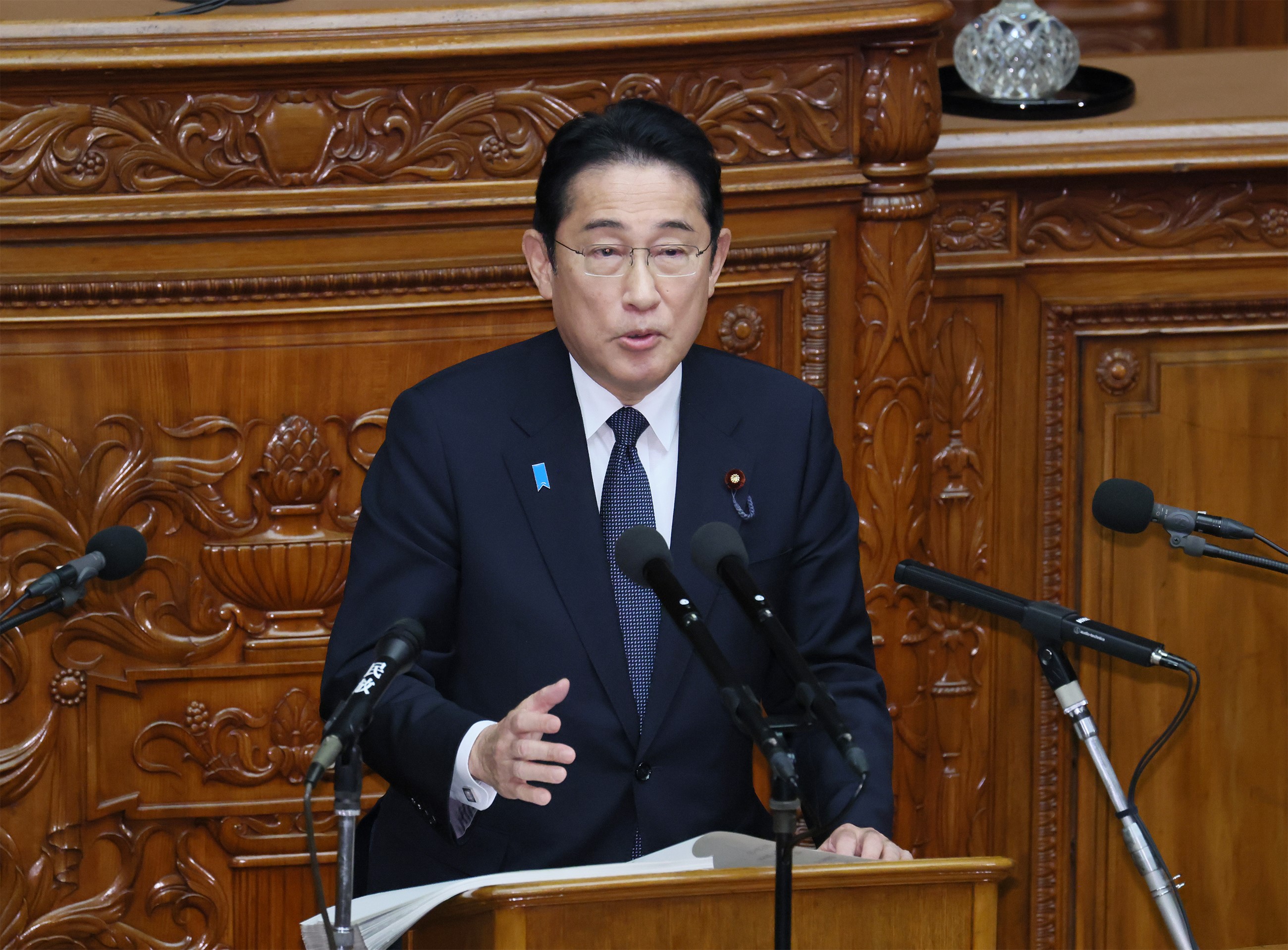 Prime Minister Kishida delivering the policy speech during the plenary session of the House of Representatives (4)
