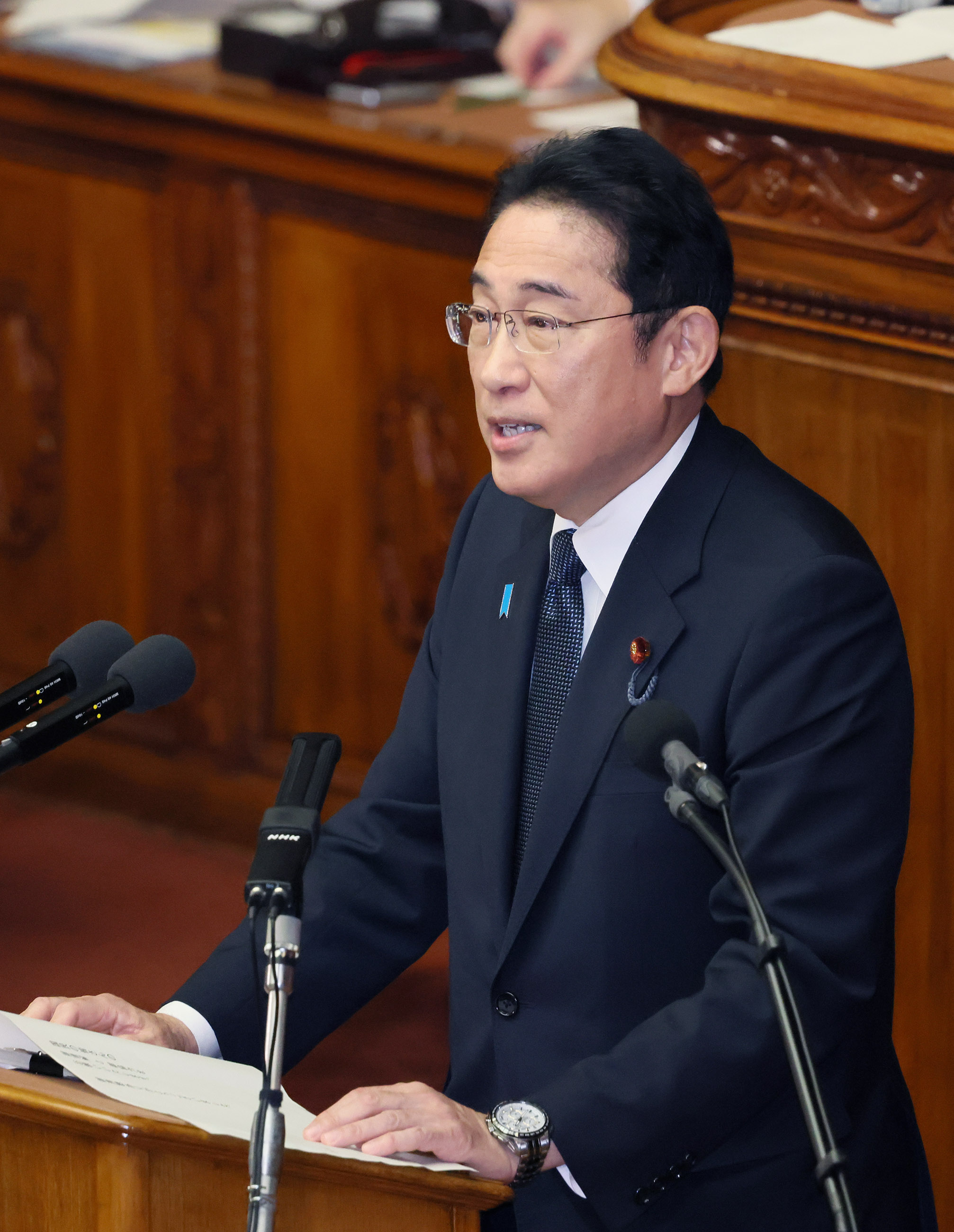 Prime Minister Kishida delivering a policy speech during the plenary session of the House of Representatives (5)