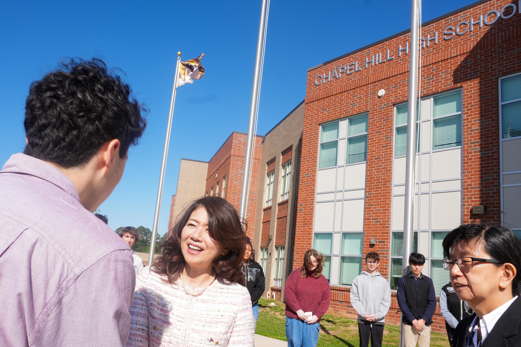 Mrs. Kishida visiting Chapel Hill High School (4)