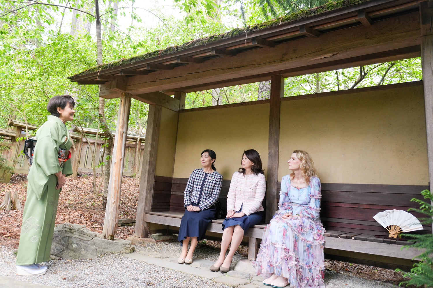 Mrs. Kishida visiting the Japanese Garden at Sarah P. Duke Gardens (1)