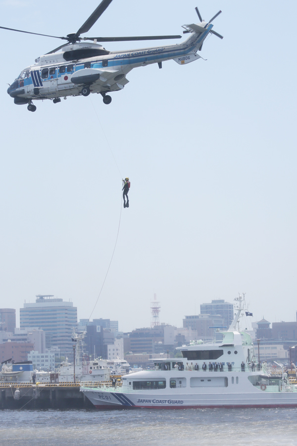 Photograph of the hoist rescue drill