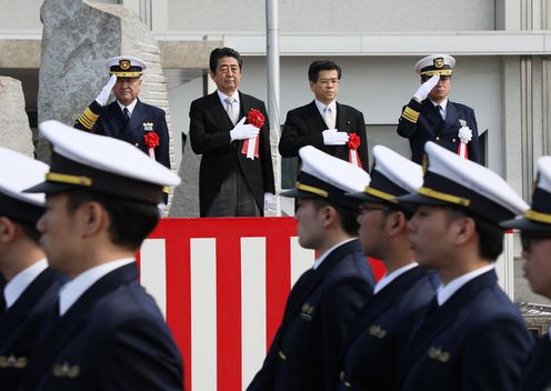 Photograph of the Prime Minister observing the parade (1)