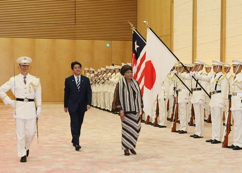 Photograph of the ceremony by the guard of honor