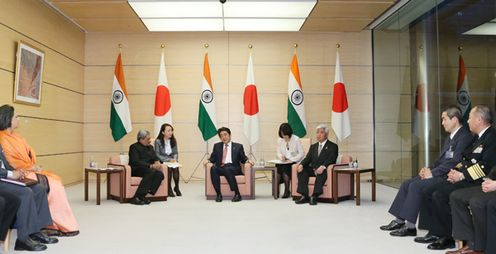 Photograph of the Prime Minister receiving the courtesy call