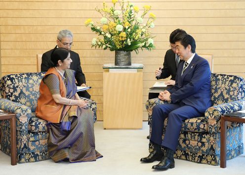 Photograph of the Prime Minister receiving the courtesy call