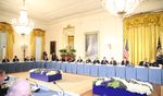 Photograph of working dinner hosted by the President of the United States (Pool Photo)