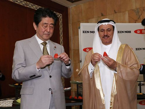 Photograph of the Prime Minister attending the Japan-UAE Business Forum 
