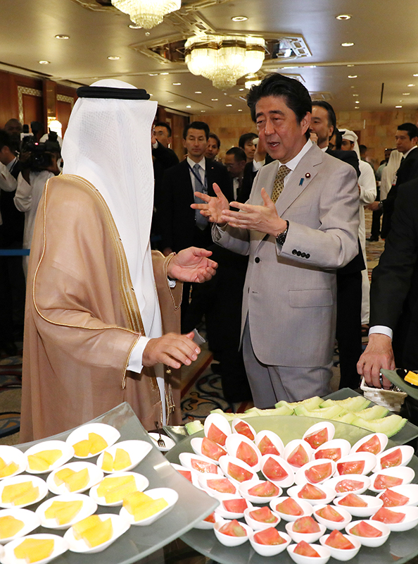 Photograph of the Prime Minister attending the Japan-UAE Business Forum 