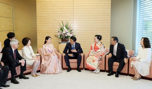 Photograph of the Prime Minister receiving the courtesy call