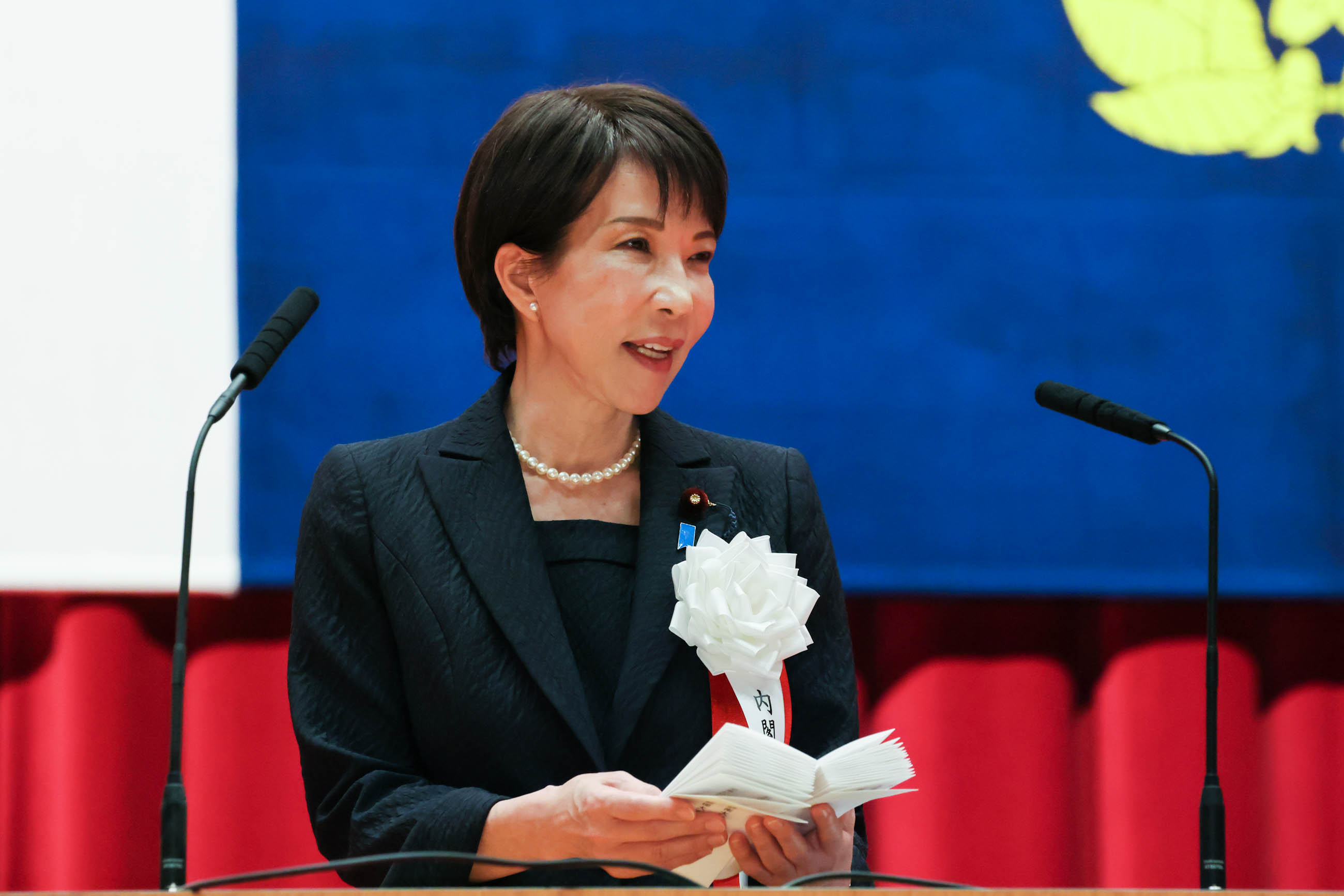 Prime Minister Takaichi delivering an address (4)