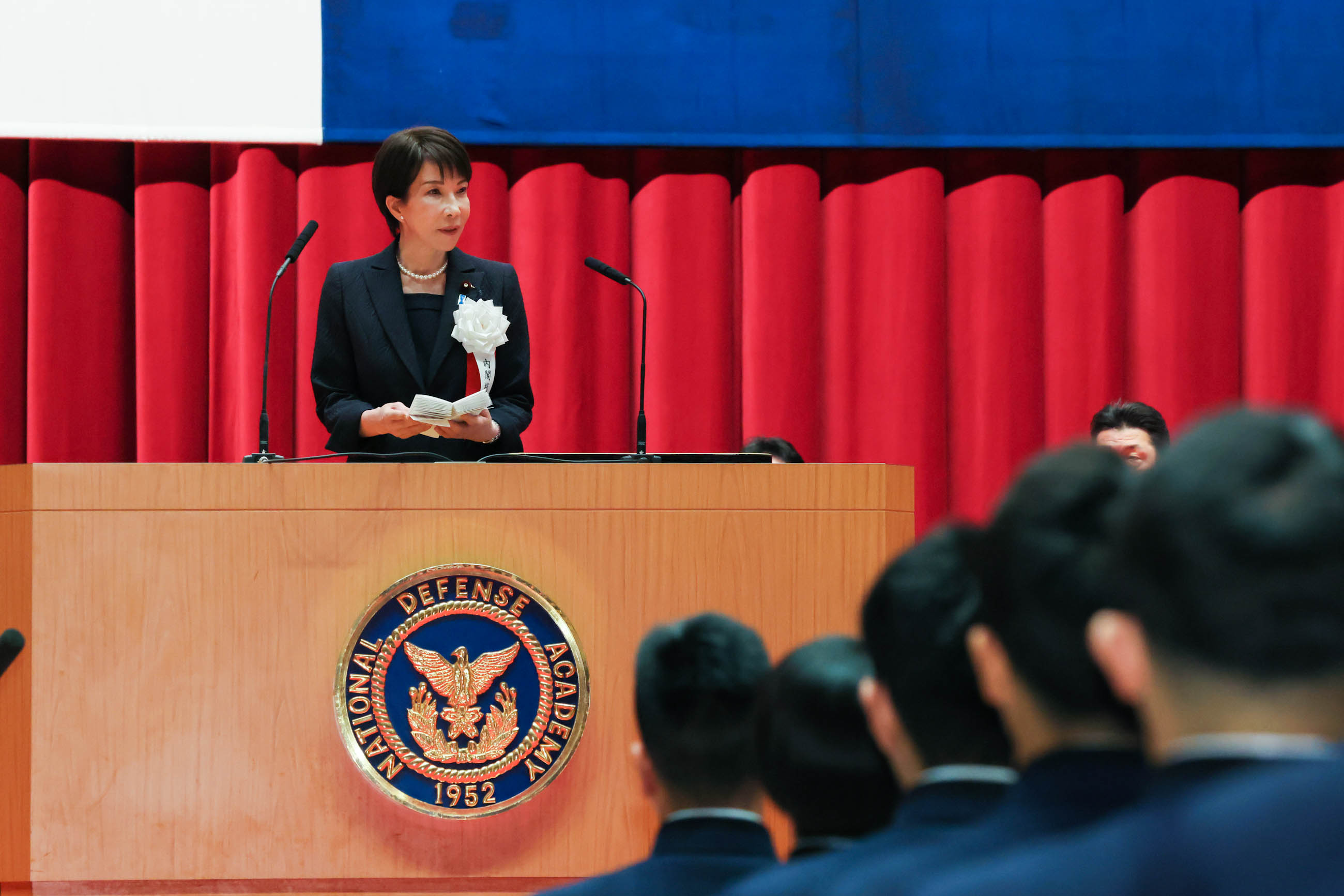 Prime Minister Takaichi delivering an address (5)