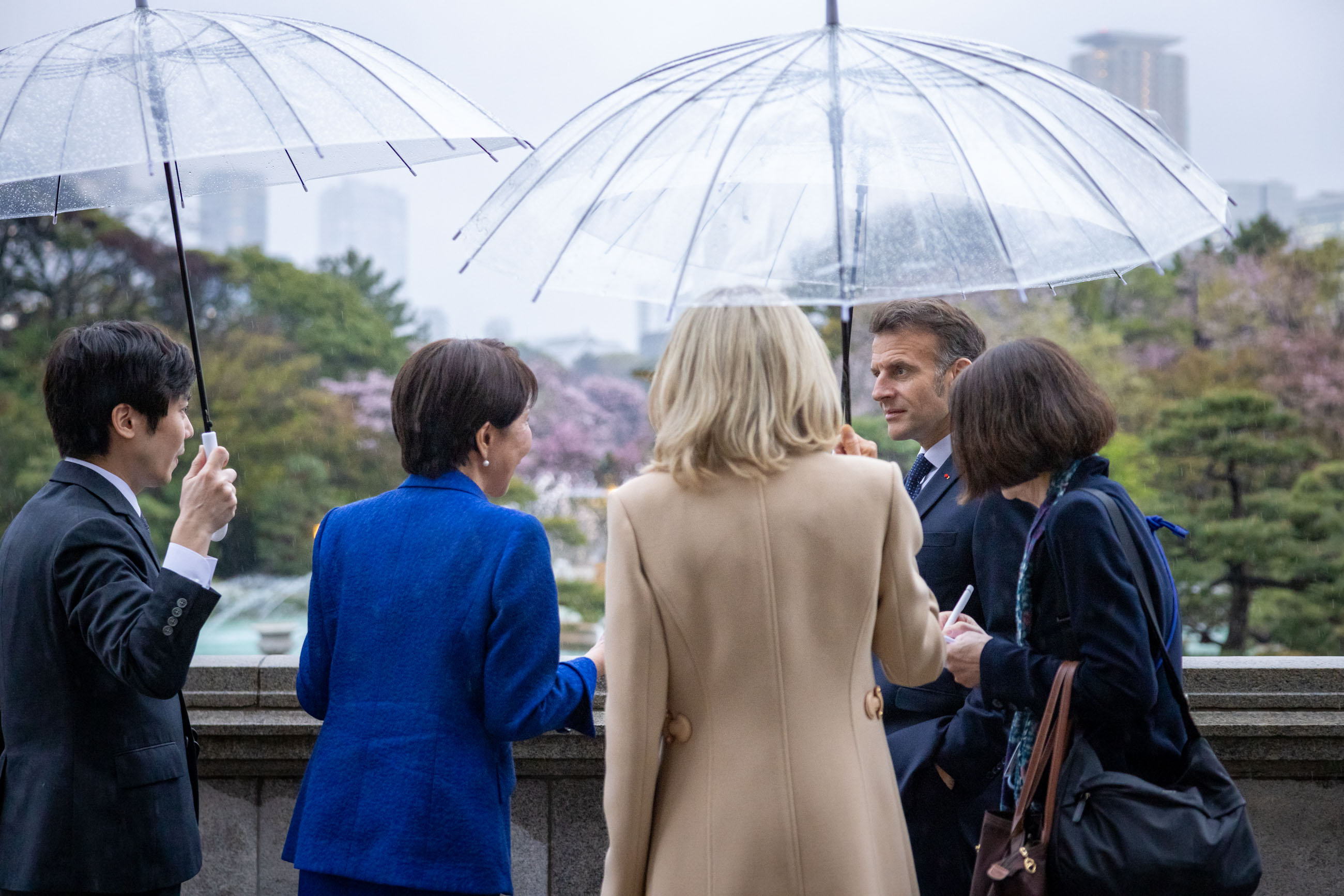 The two leaders enjoying cherry blossom viewing (4)
