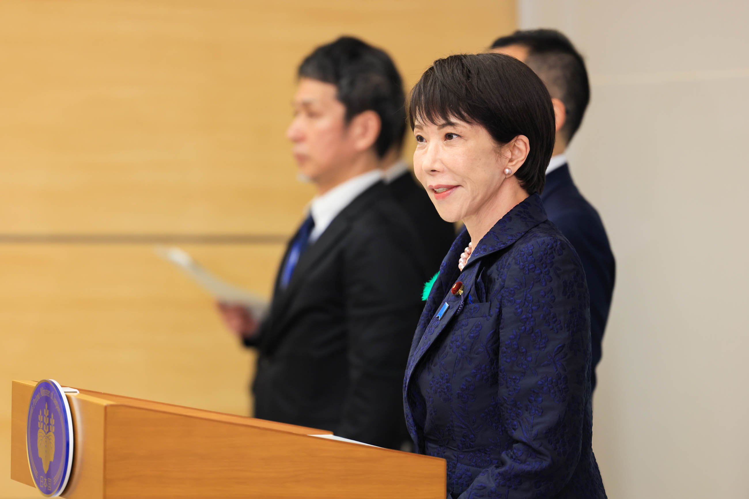 Prime Minister Takaichi delivering an address (1)