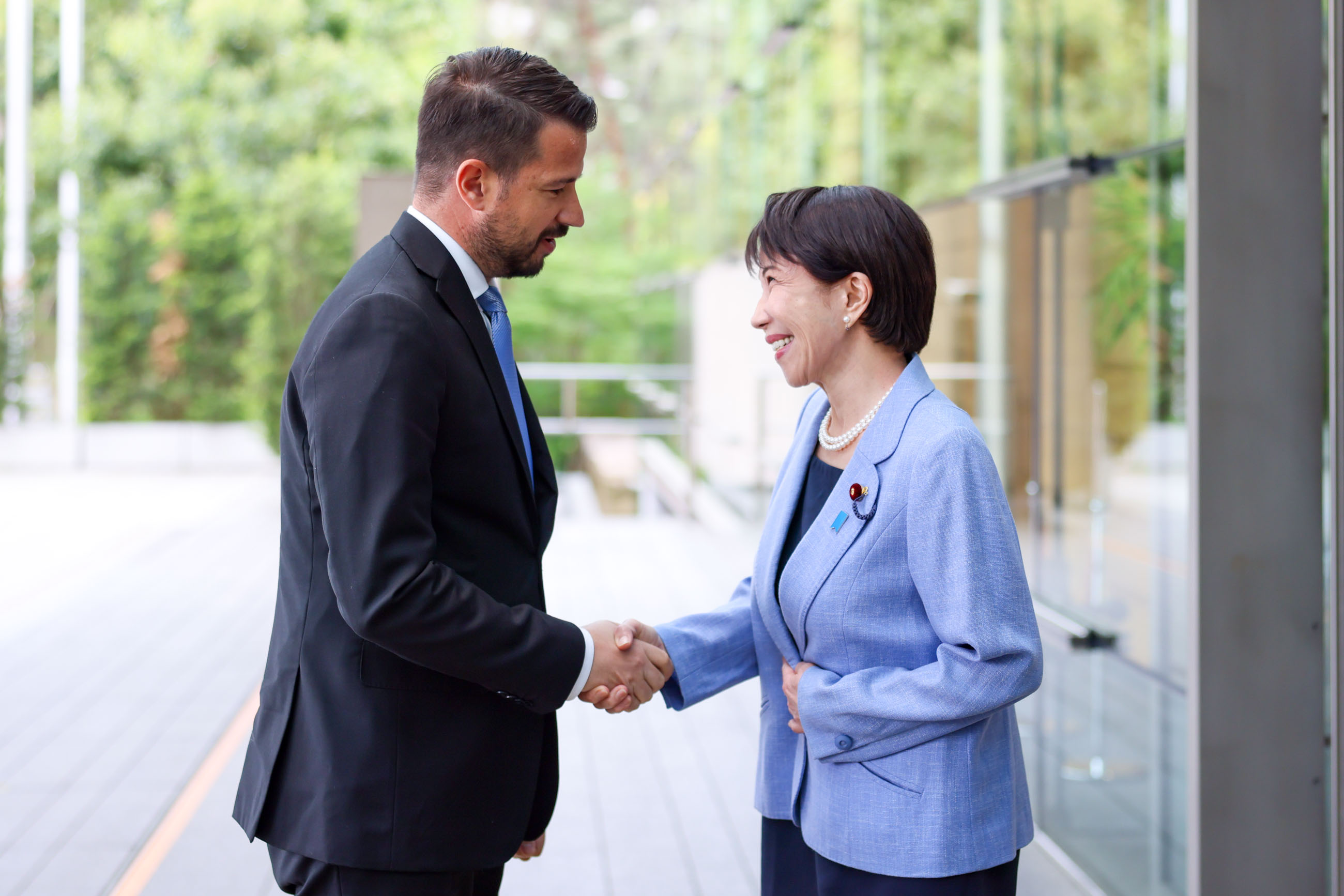 Prime Minister Takaichi welcoming President Milatović