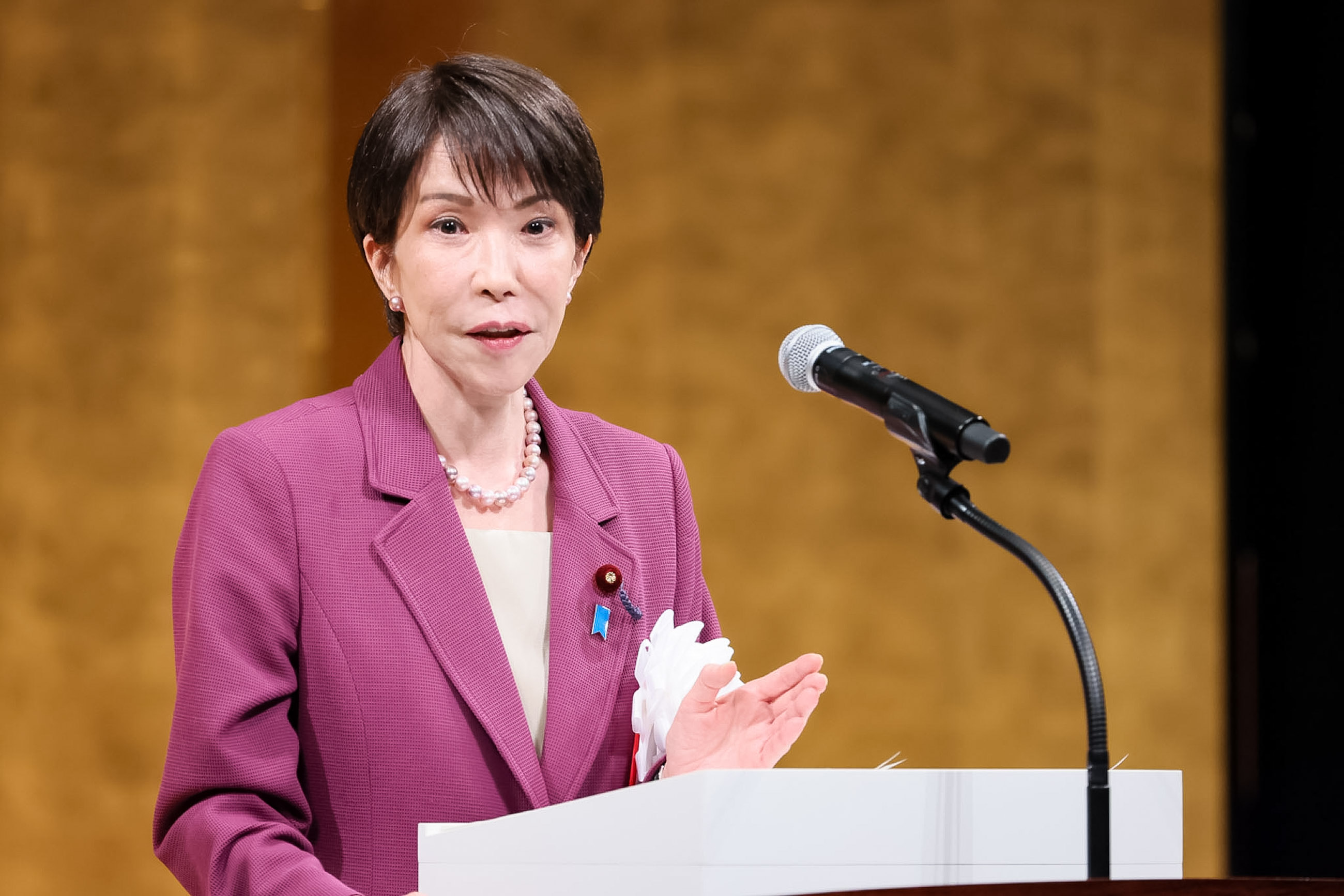 Prime Minister Takaichi delivering an address (2)