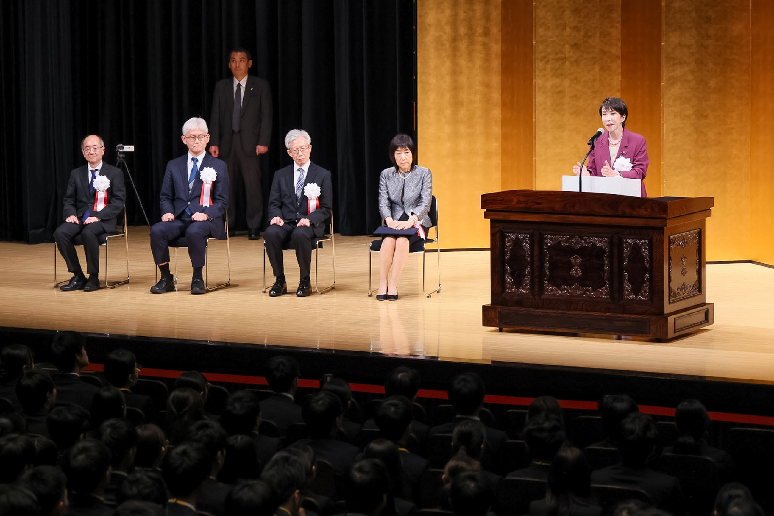 Prime Minister Takaichi delivering an address (3)
