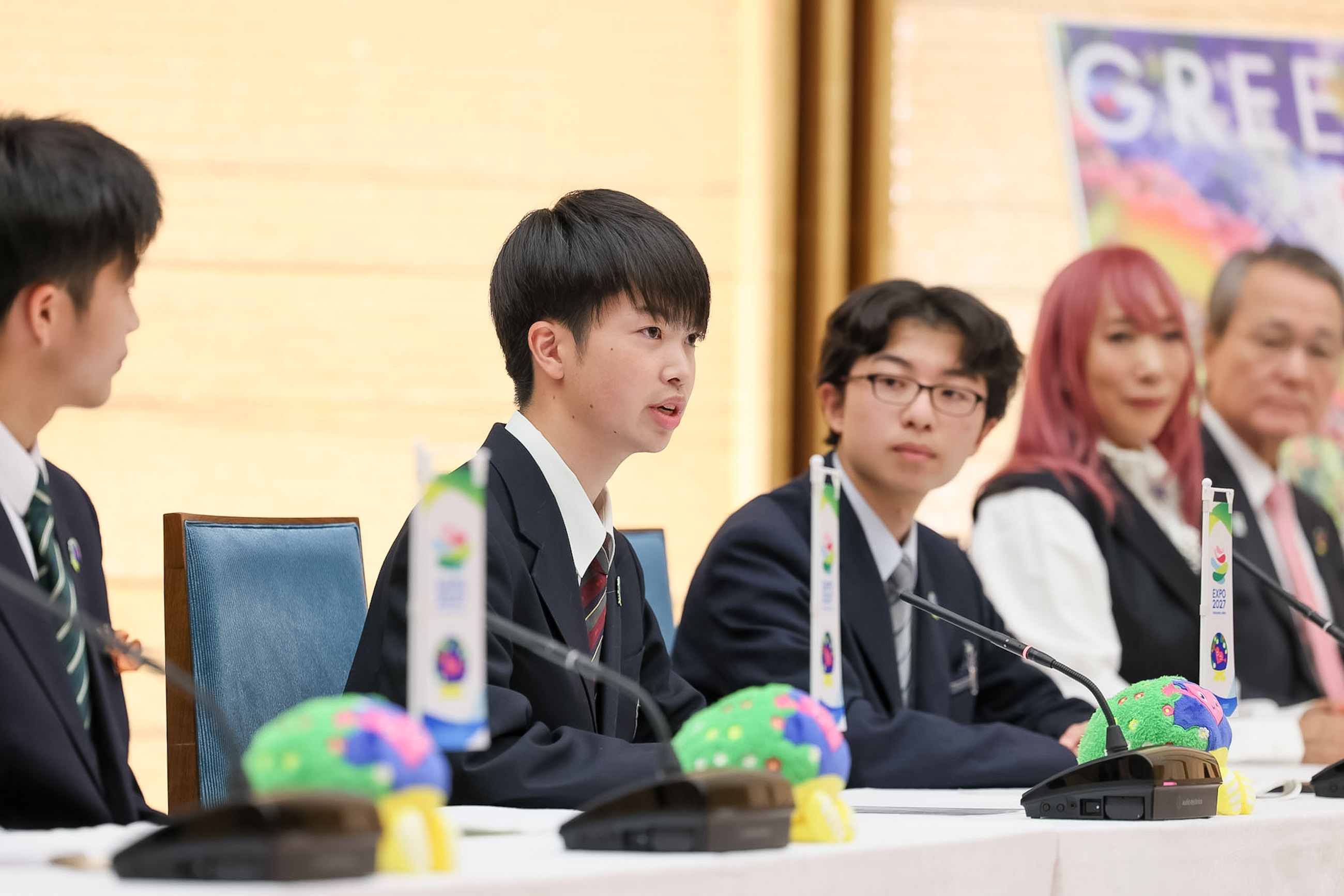 Scene from the courtesy call from the GREEN×EXPO Association