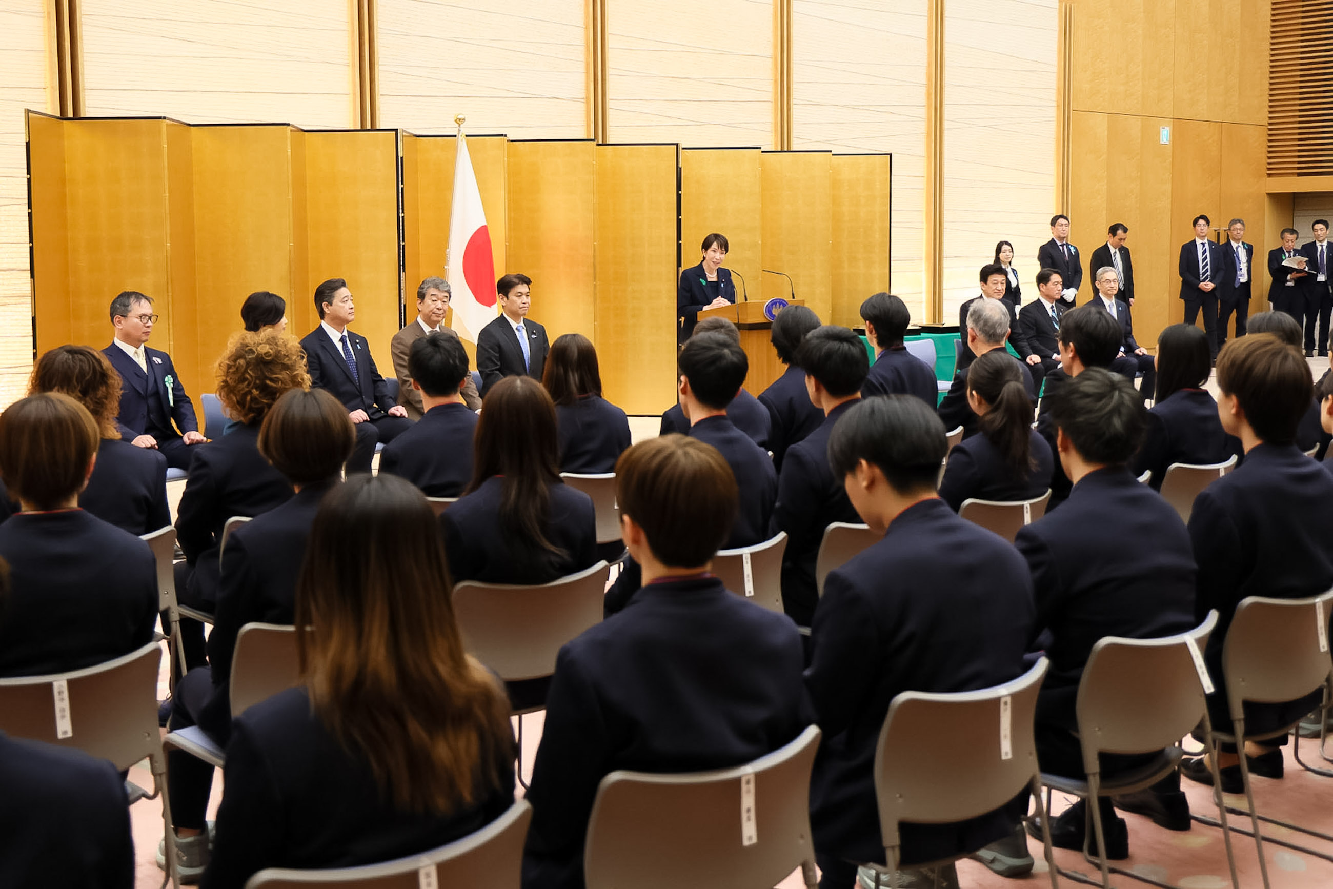 Prime Minister Takaichi delivering an address (3)