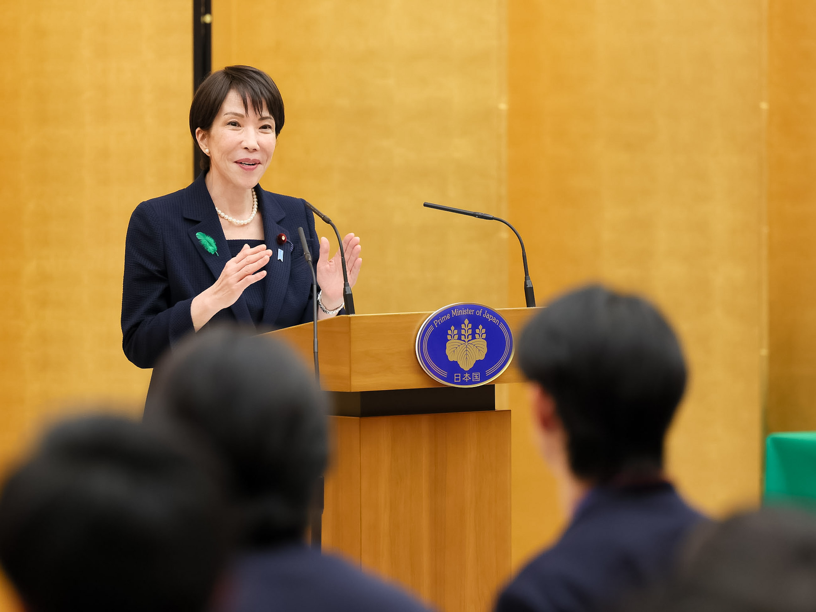 Prime Minister Takaichi delivering an address (5)