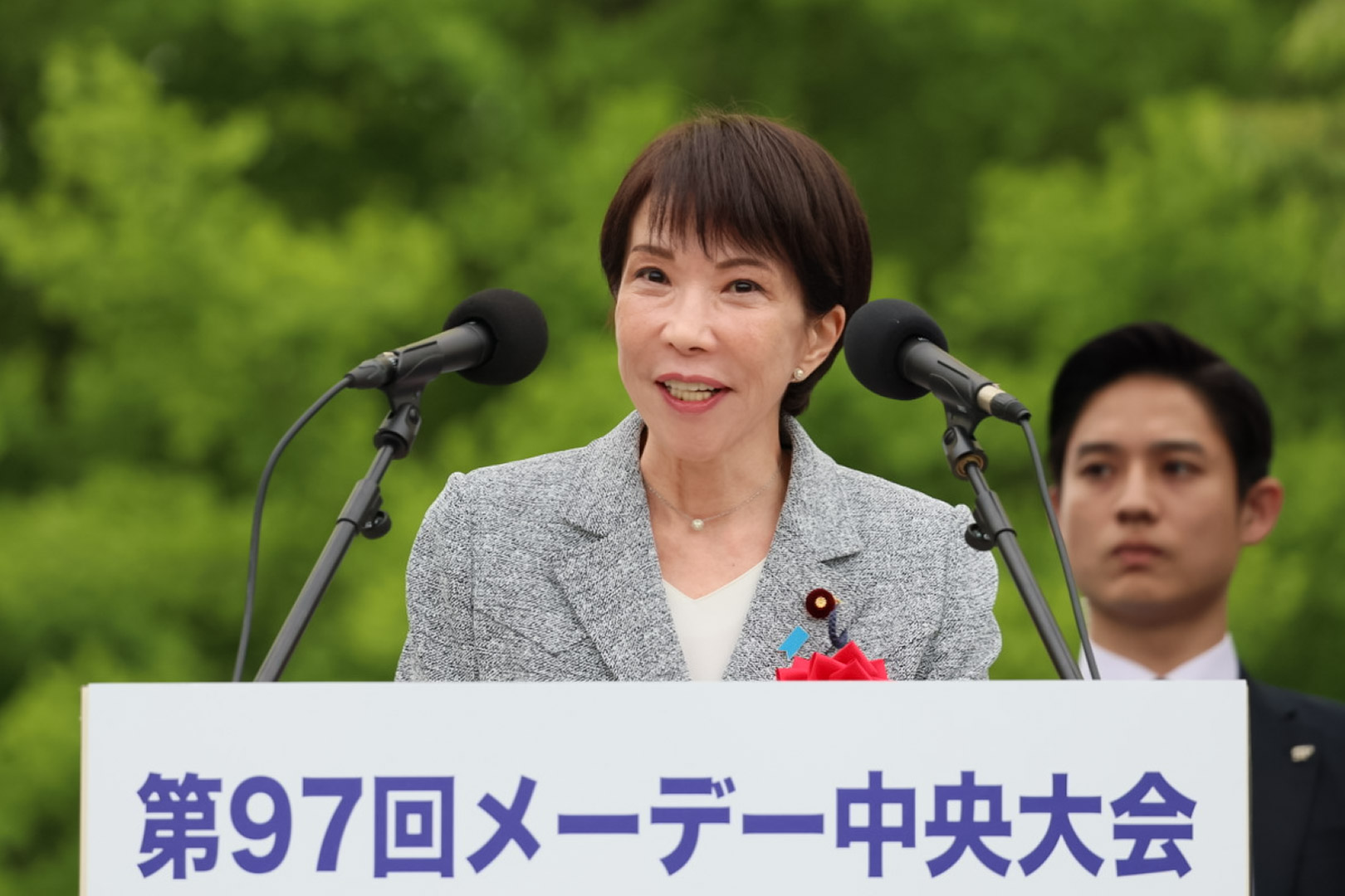 Prime Minister Takaichi delivering an address (1)