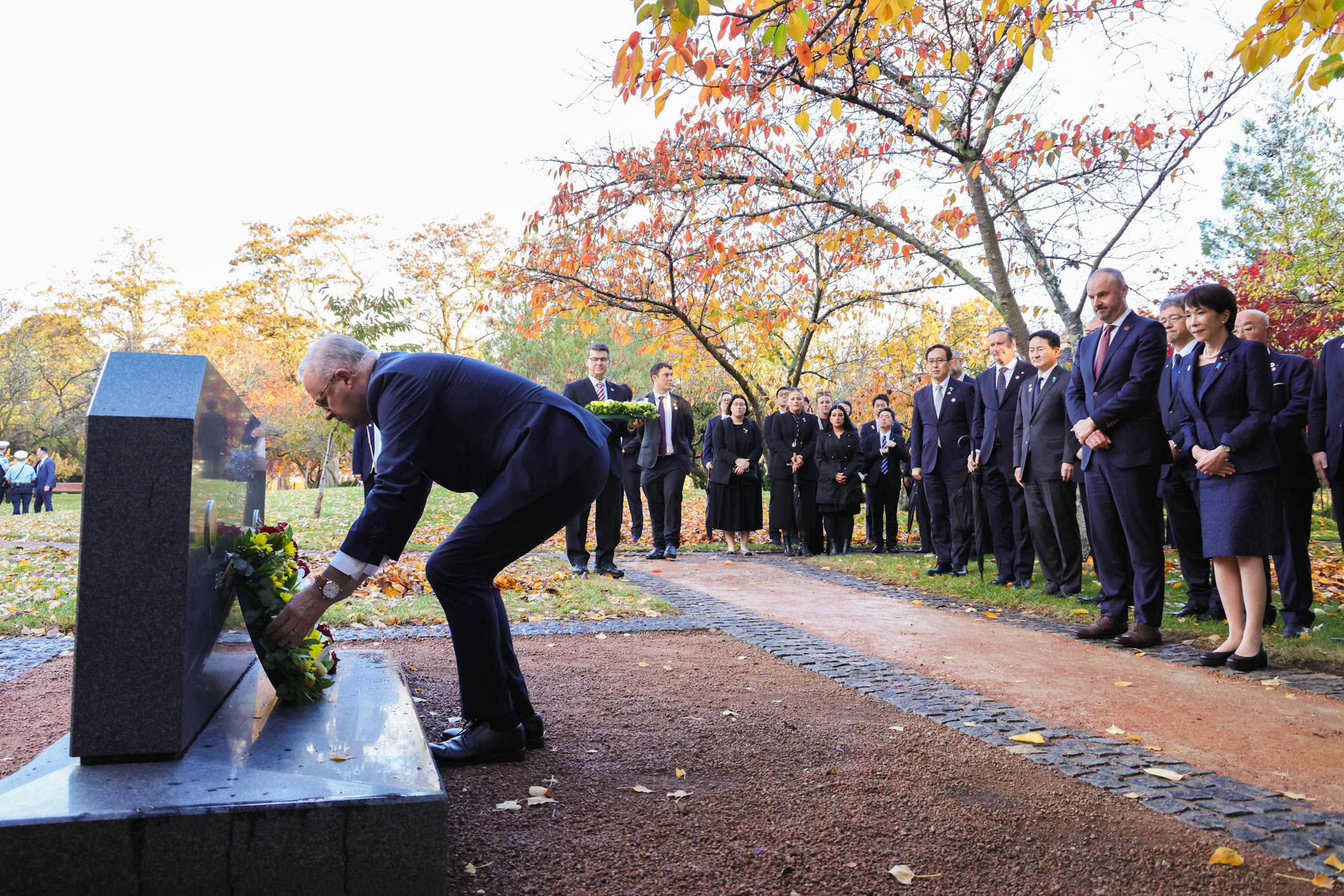 Scene from offering flowers at the memorial for the late Mr. ABE Shinzo, former Prime Minister of Japan (2)