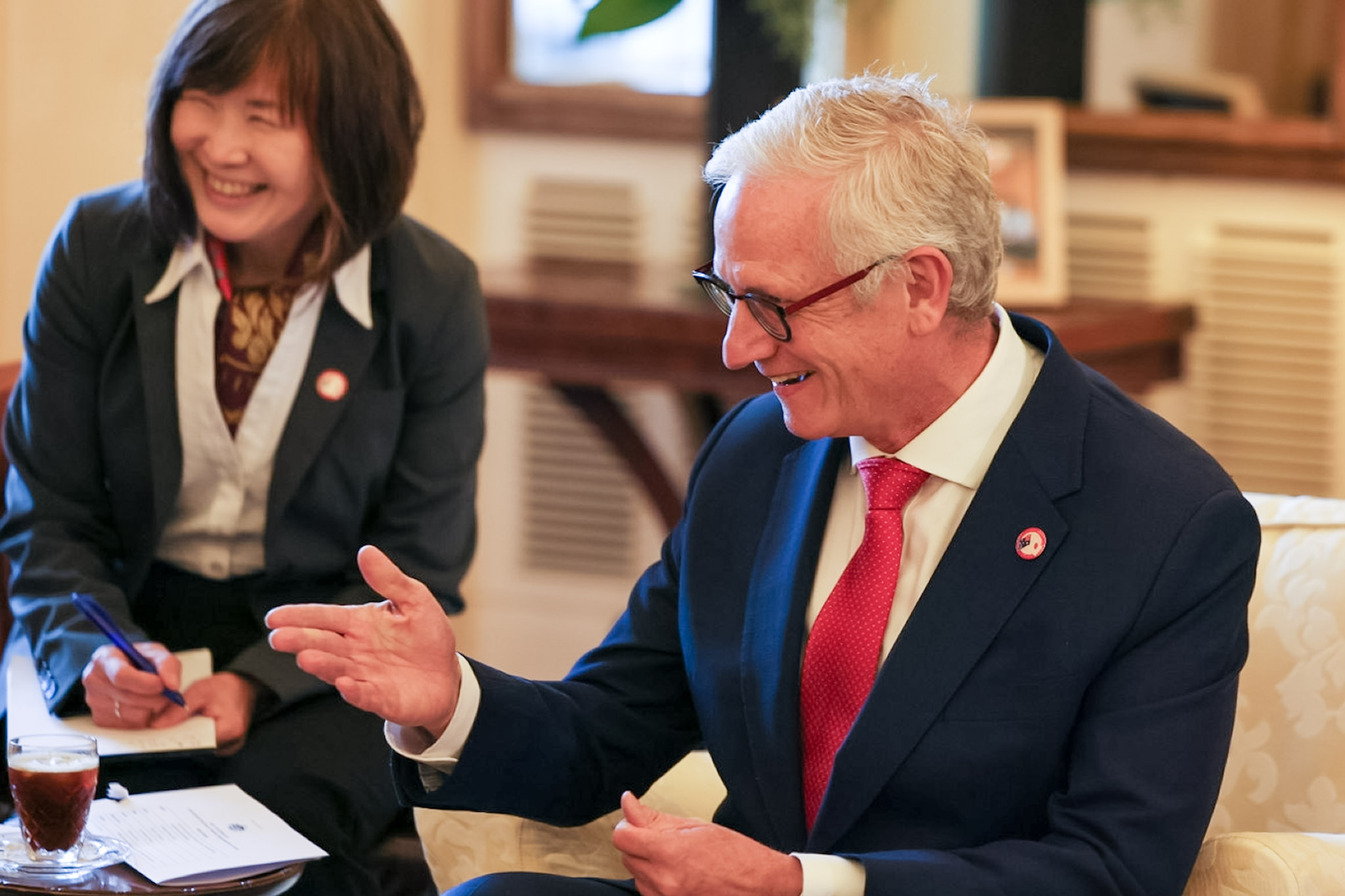 Scene from the courtesy call on Governor-General Mostyn of the Commonwealth of Australia (2)