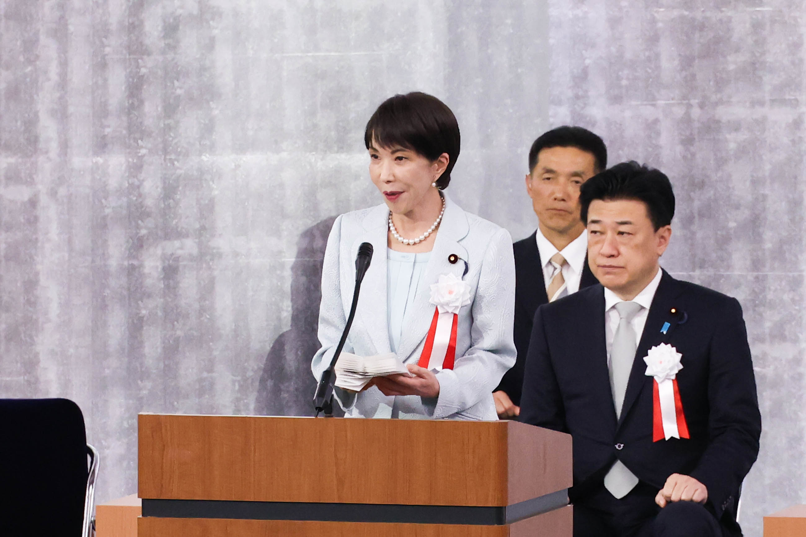 Prime Minister Takaichi delivering a congratulatory address (5)