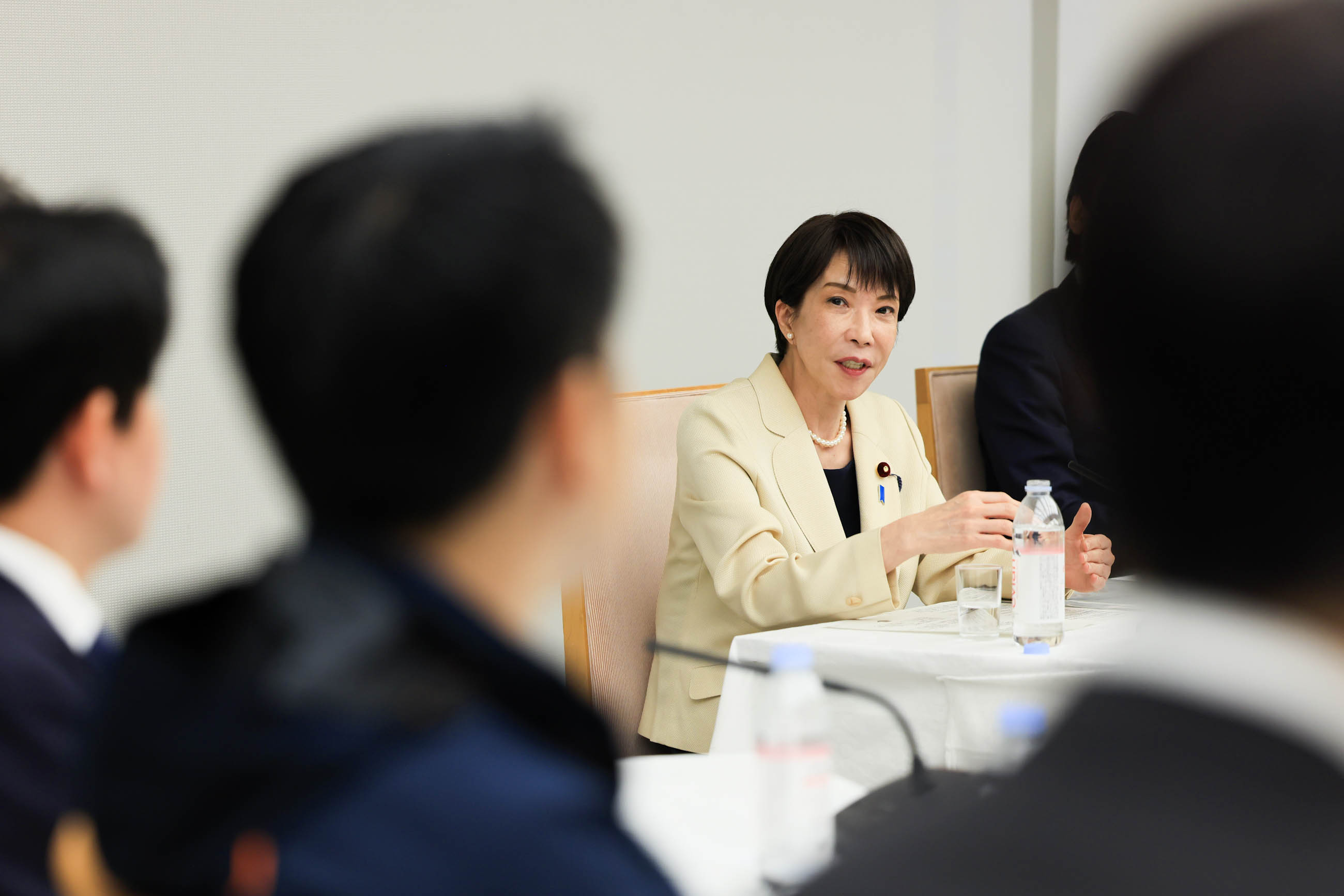 Prime Minister Takaichi speaking at the exchange of views session (2)