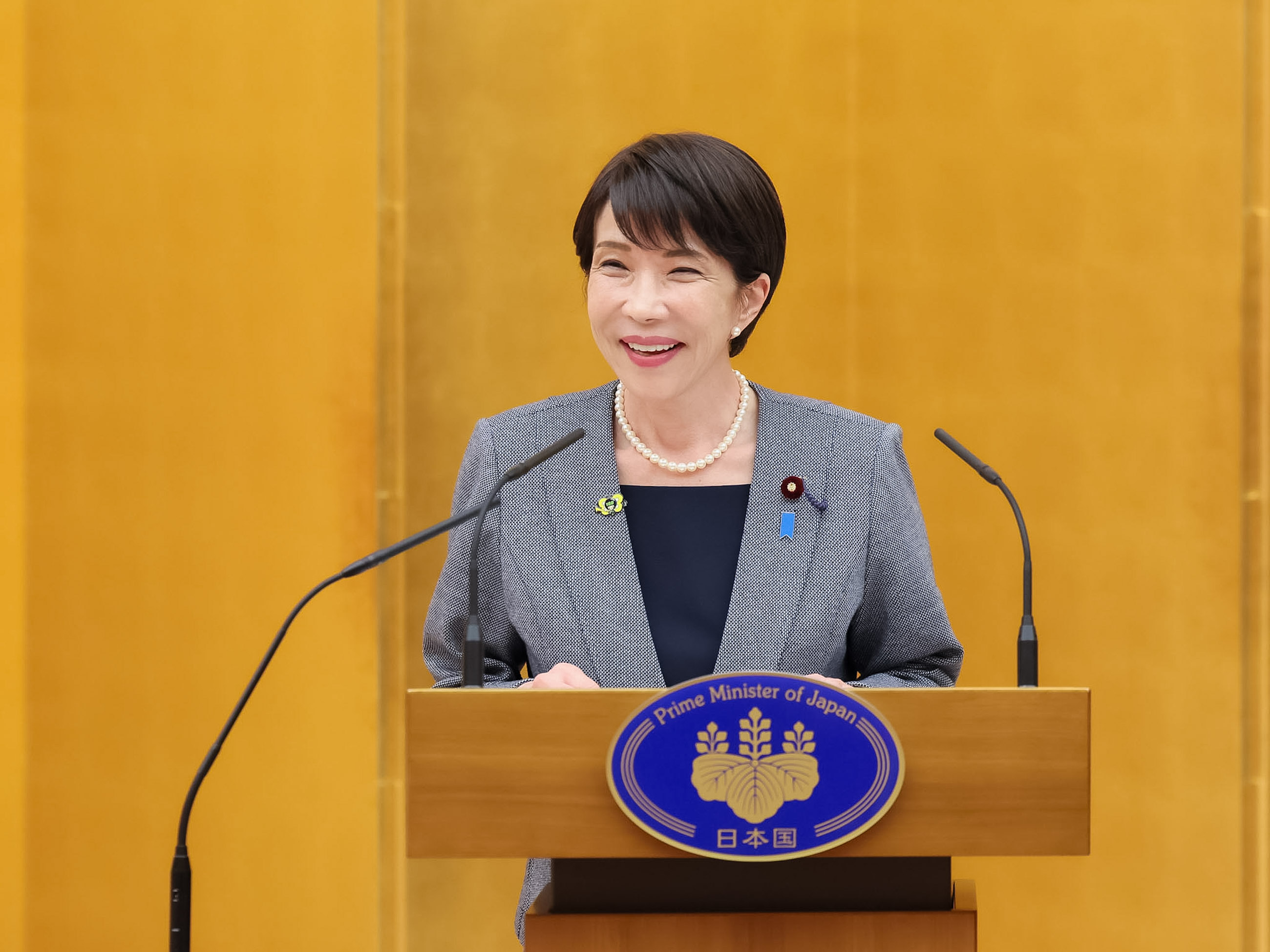 Prime Minister Takaichi delivering an address (2)